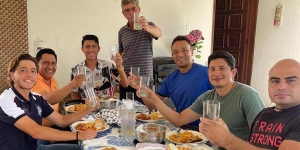 El equipo nacional de Copa Davis, así celebró  los resultados obtenidos.